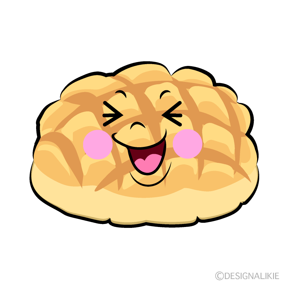 かわいい笑うメロンパンイラスト