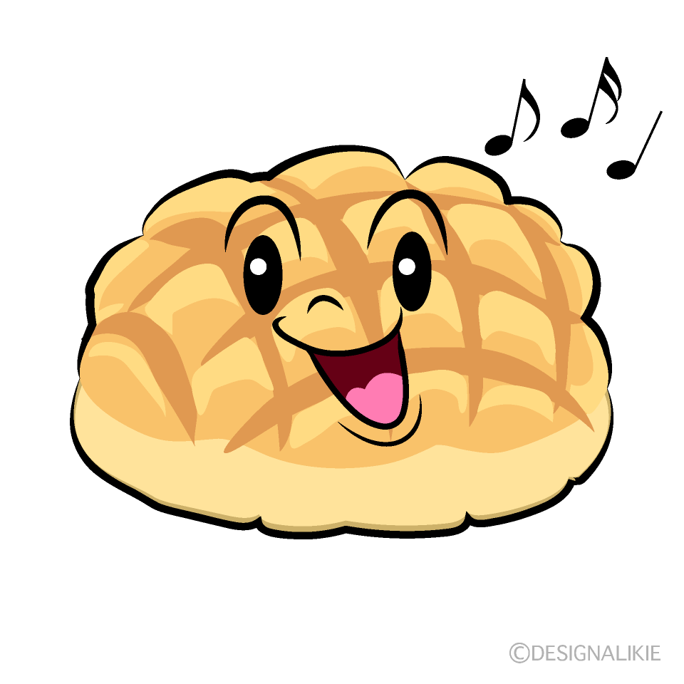 かわいい歌うメロンパンイラスト
