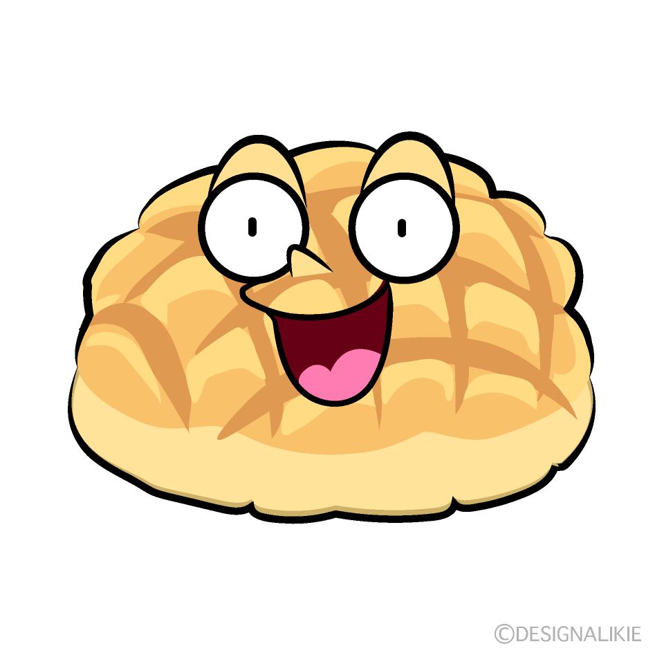 かわいい驚くメロンパンイラスト