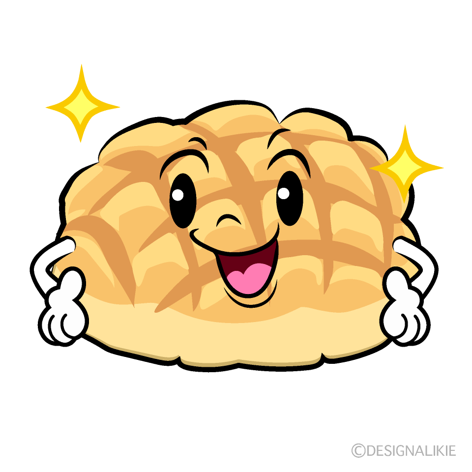 かわいい煌くメロンパンイラスト