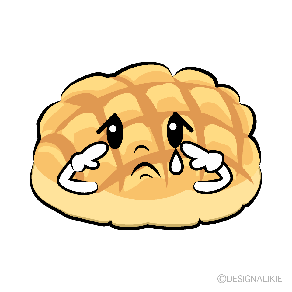 かわいい悲しいメロンパンイラスト