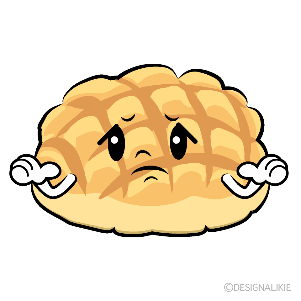 かわいい困るメロンパンイラスト