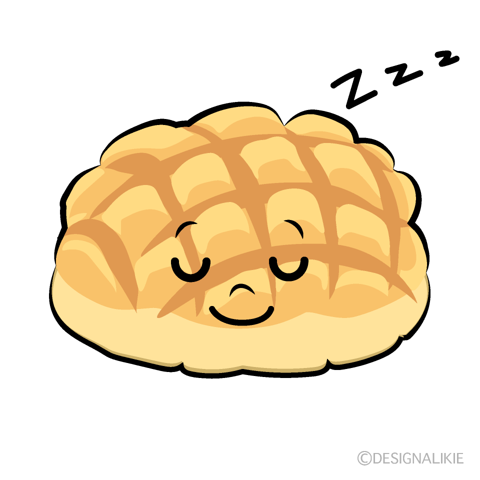 かわいい寝るメロンパンイラスト