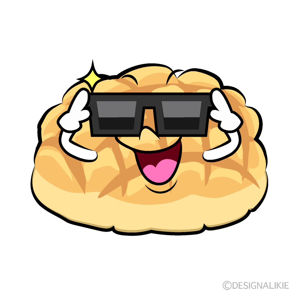 かわいいサングラスのメロンパンイラスト