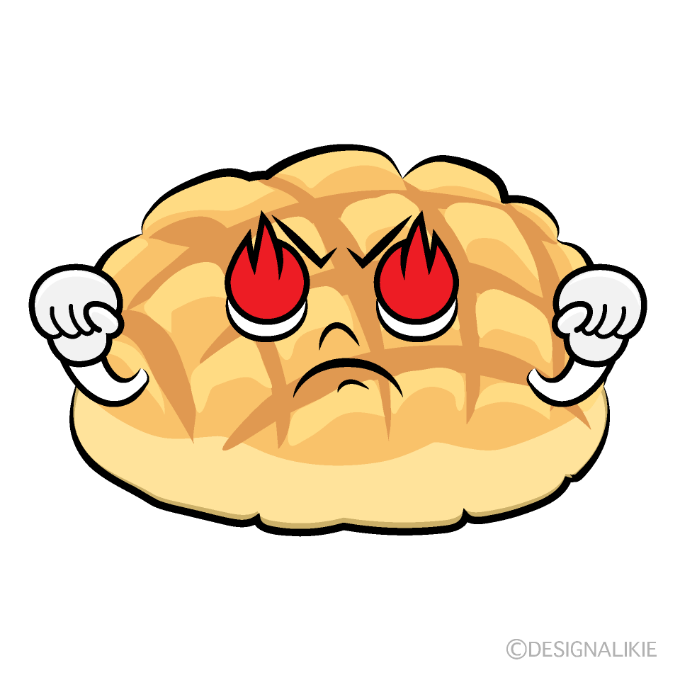かわいい熱意のメロンパンイラスト