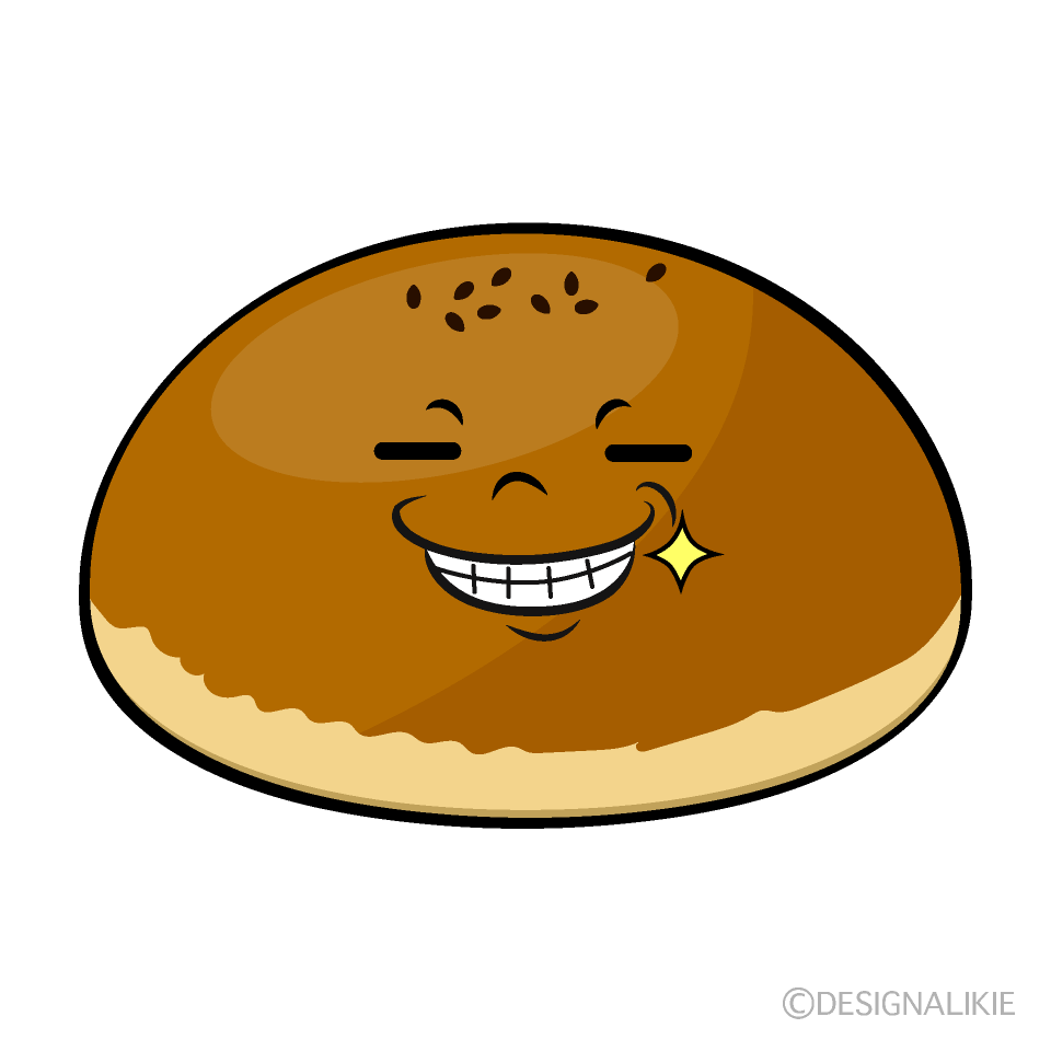かわいいニヤリのアンパンイラスト