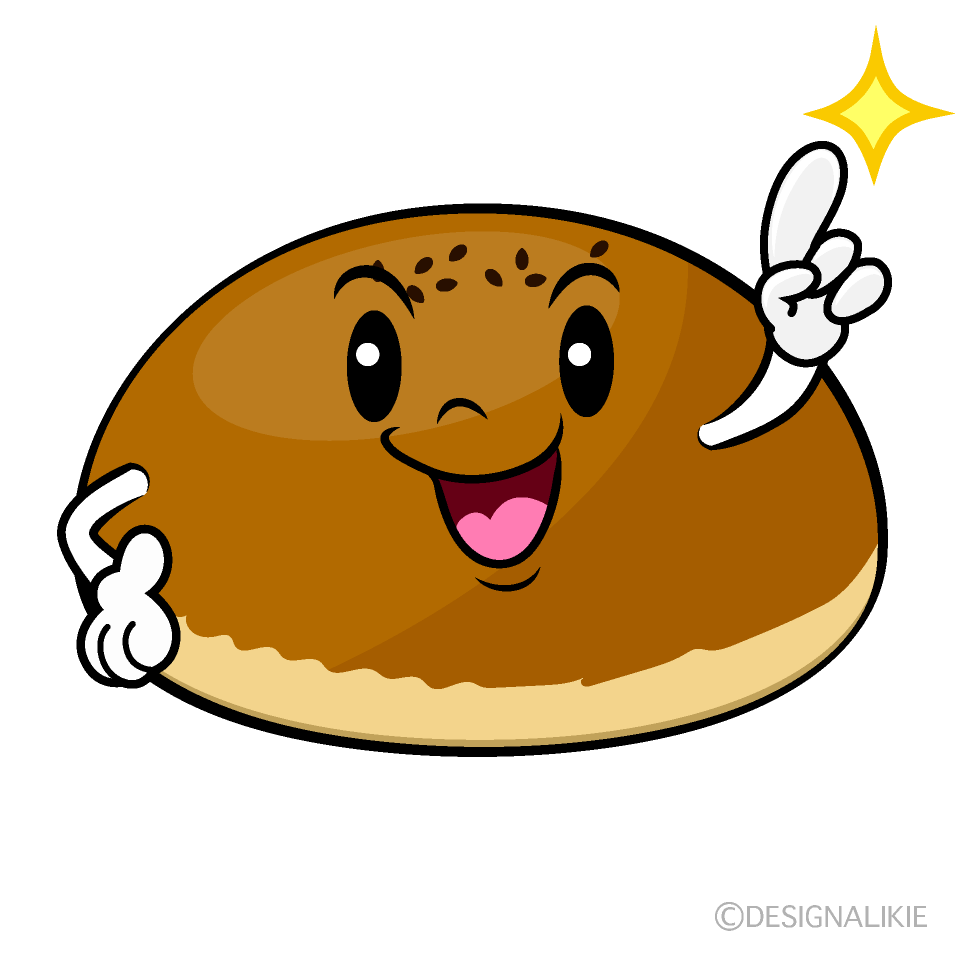 かわいい指差しアンパンイラスト