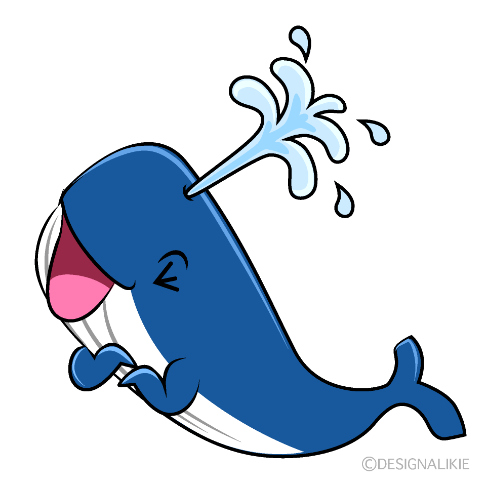 かわいい笑うクジライラスト