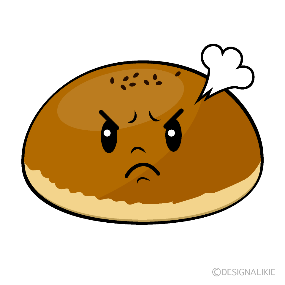 かわいい怒るアンパンイラスト
