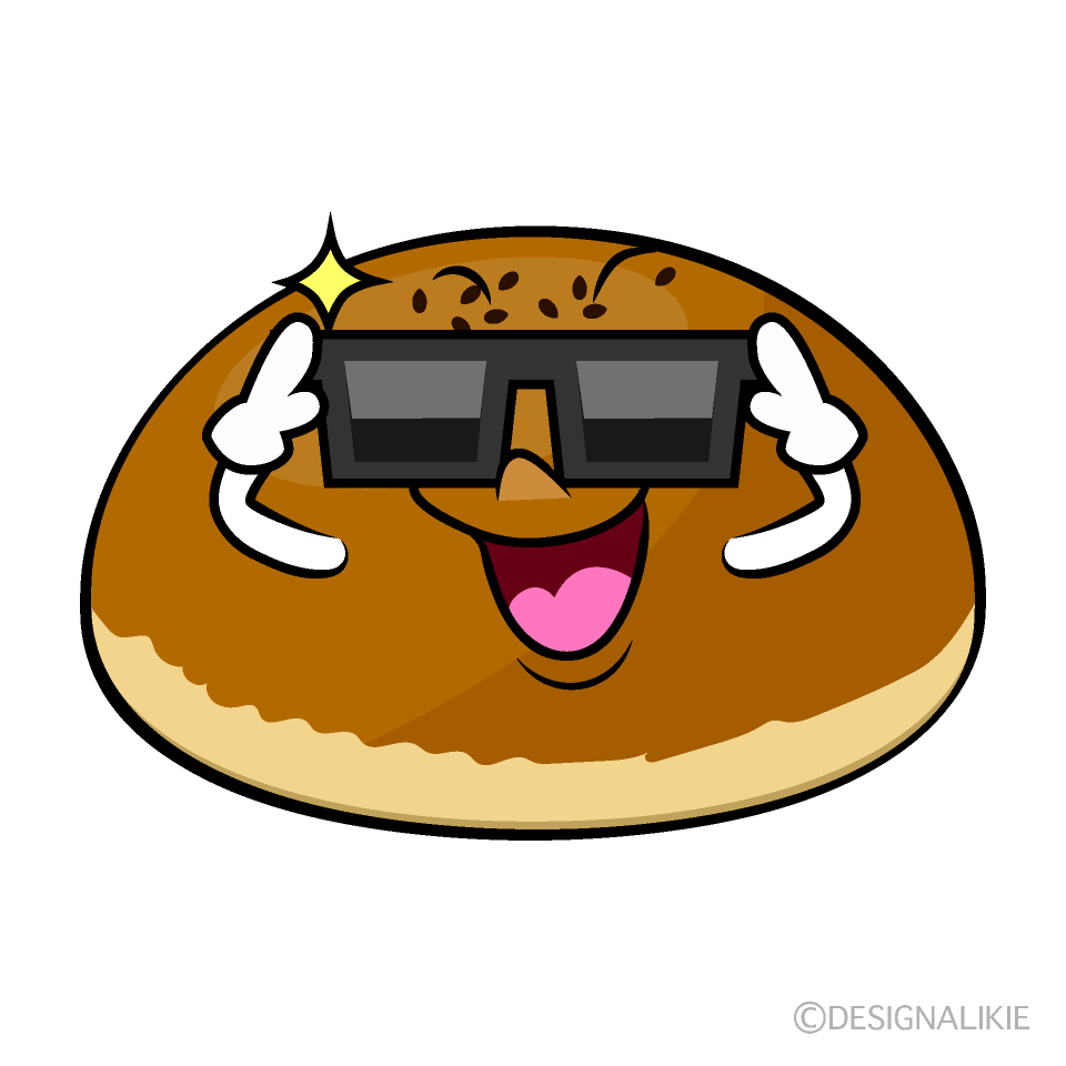かわいいサングラスのアンパンイラスト