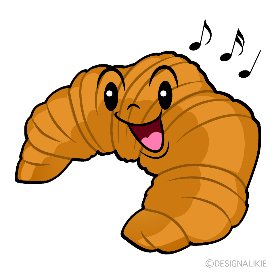 Cute Singing Croissant Clipart