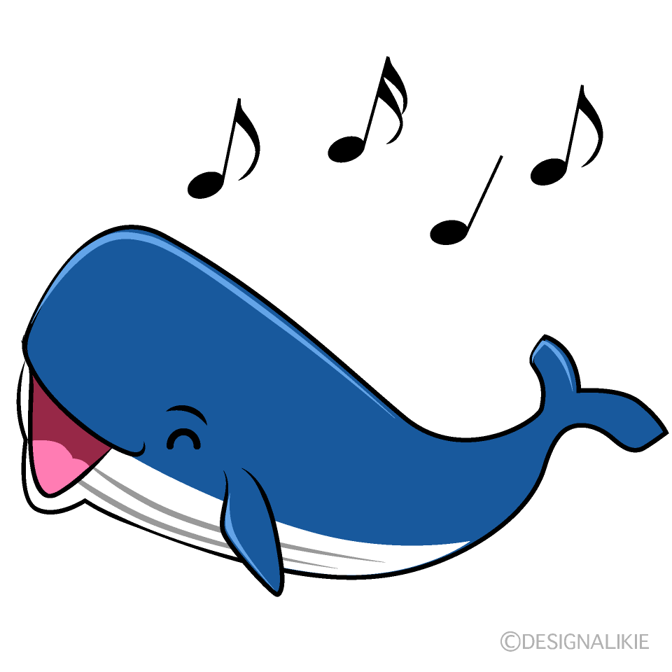 かわいい歌うクジライラスト