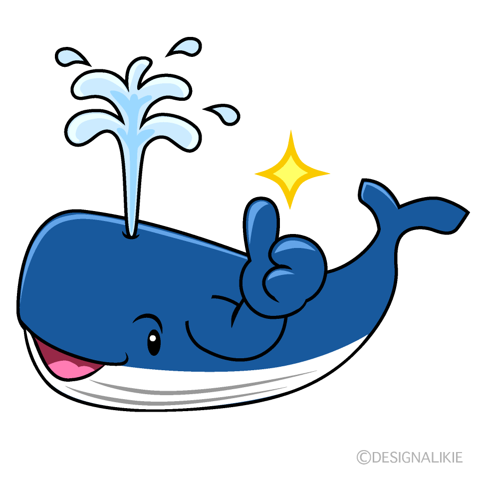 かわいいいいねするクジライラスト