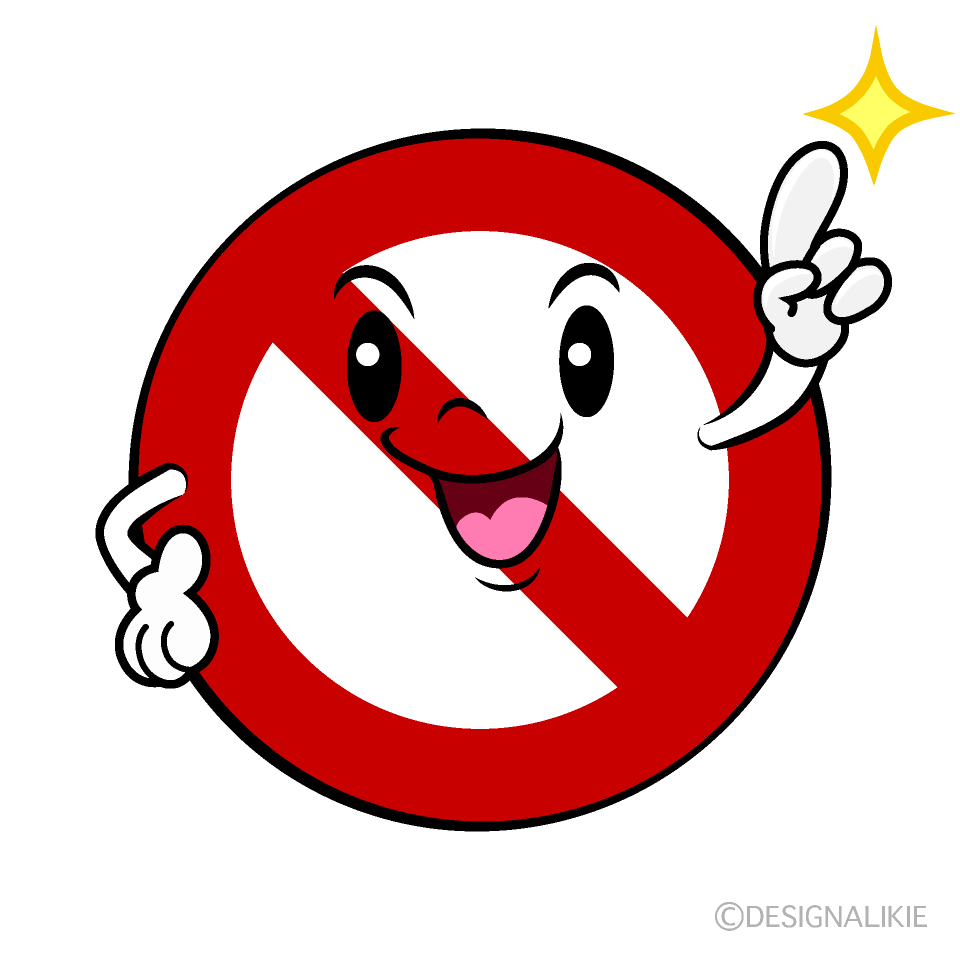 Cute Pointing Prohibited Mark Clipart