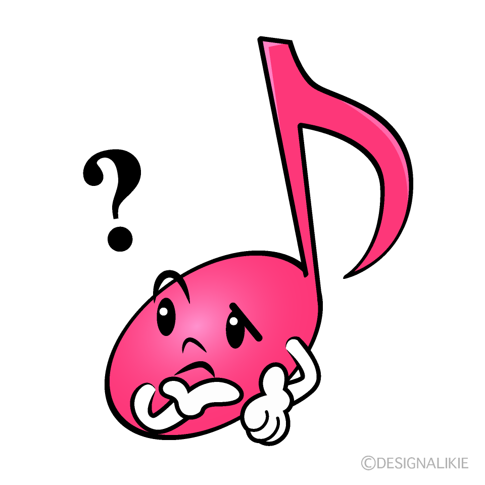 かわいい考える音符イラスト