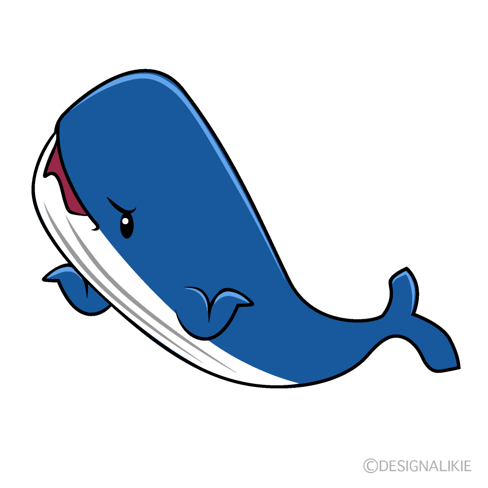 かわいい海の青クジライラスト