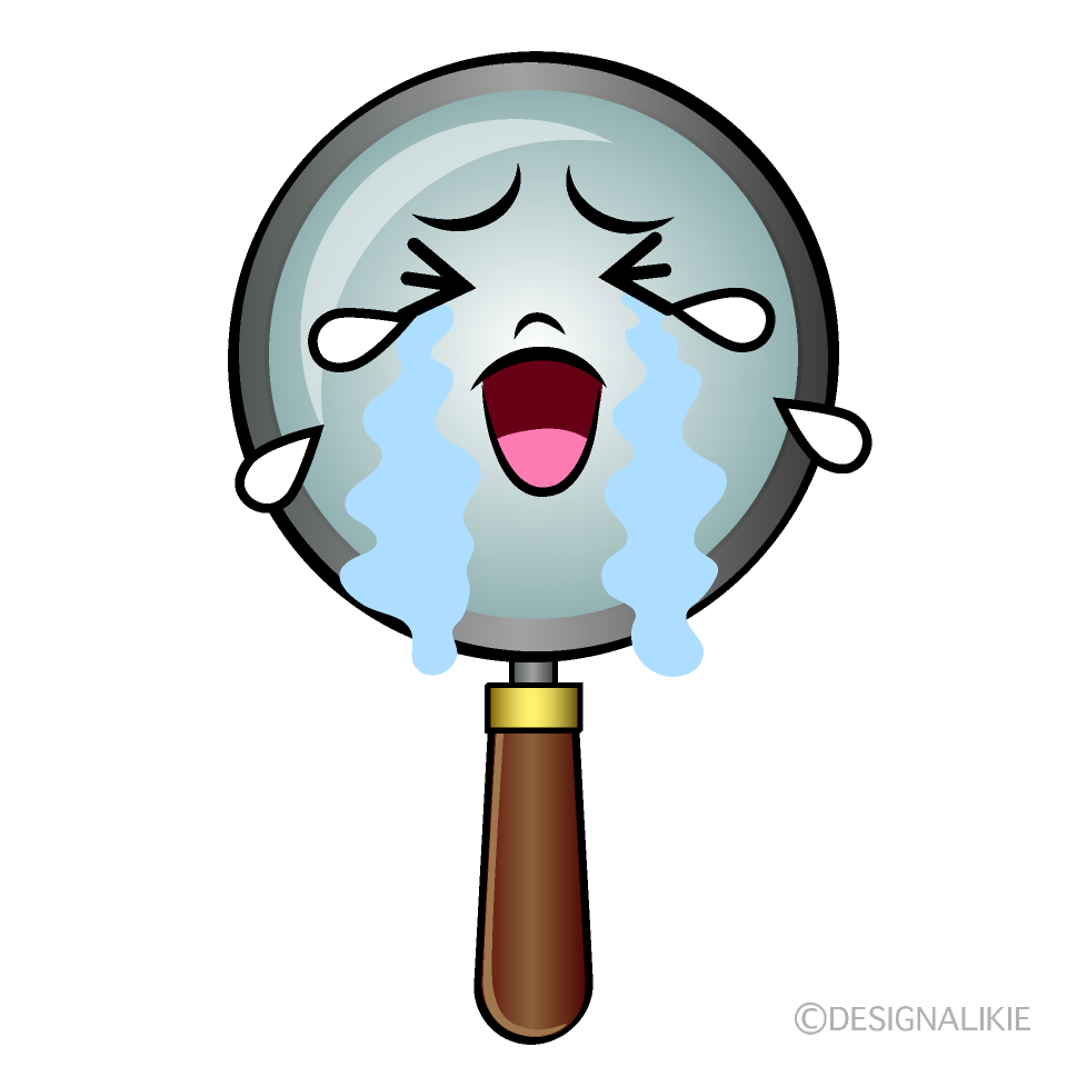 かわいい泣く虫眼鏡イラスト