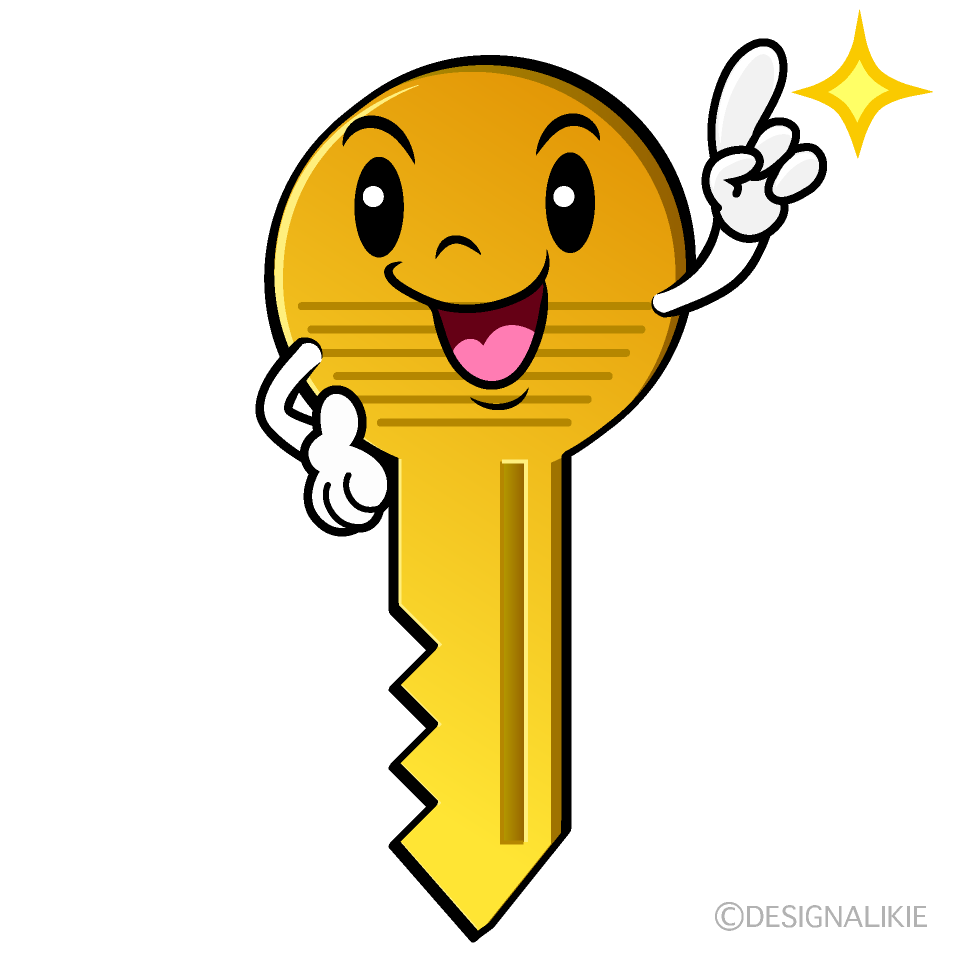 Cute Pointing Key Clipart