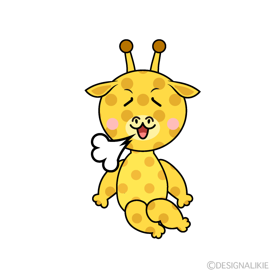 かわいいリラックスしたキリンイラスト