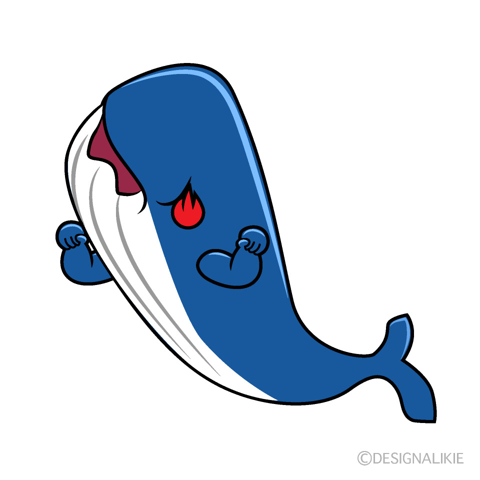 かわいい海のマッコウクジライラスト