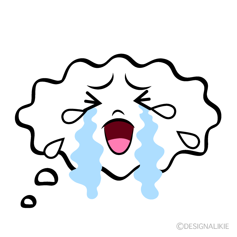 かわいい泣く吹き出しイラスト