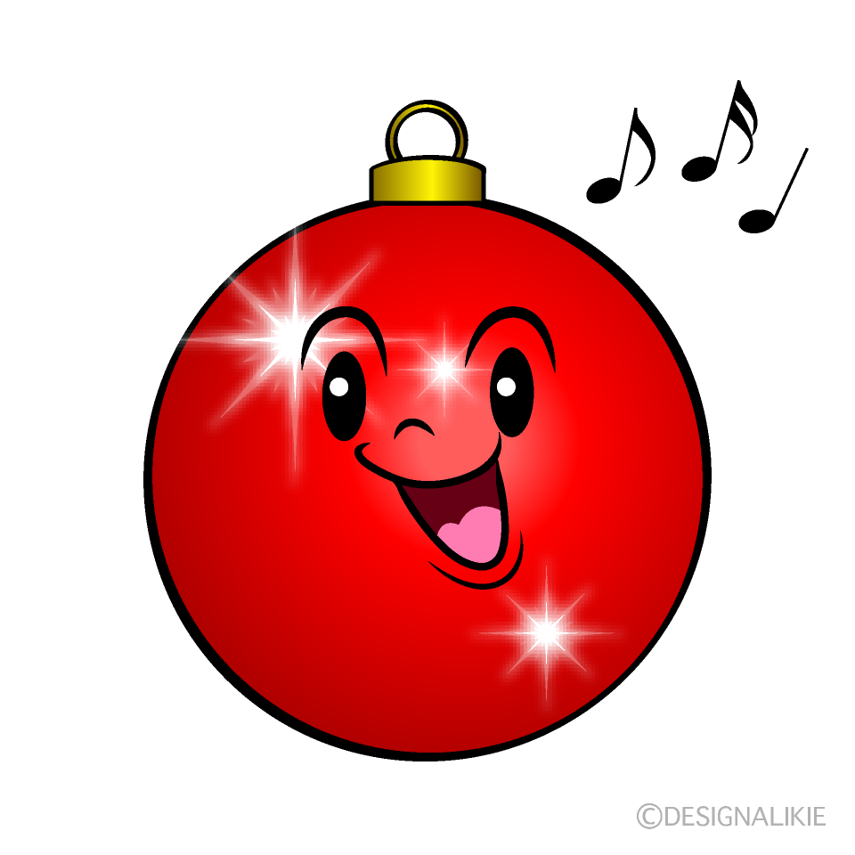 かわいい歌うクリスマスオーナメントイラスト