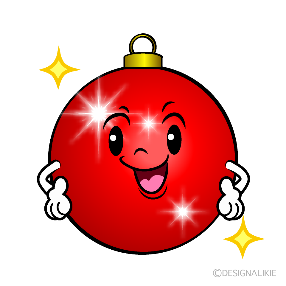 かわいい煌くクリスマスオーナメントイラスト