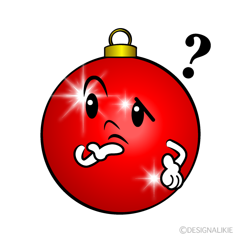 Cute Thinking Christmas Ornament Clipart