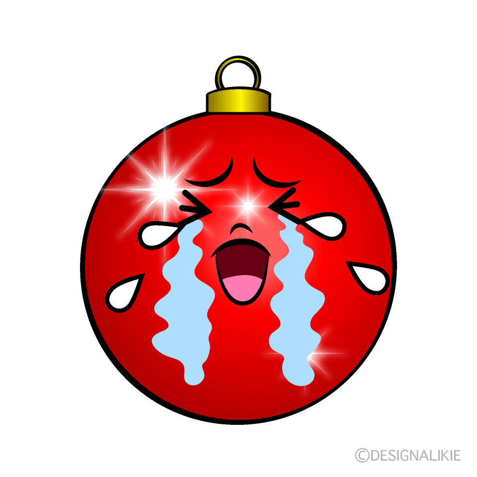 かわいい泣くクリスマスオーナメントイラスト