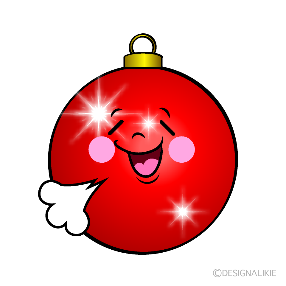 かわいいリラックスするクリスマスオーナメントイラスト