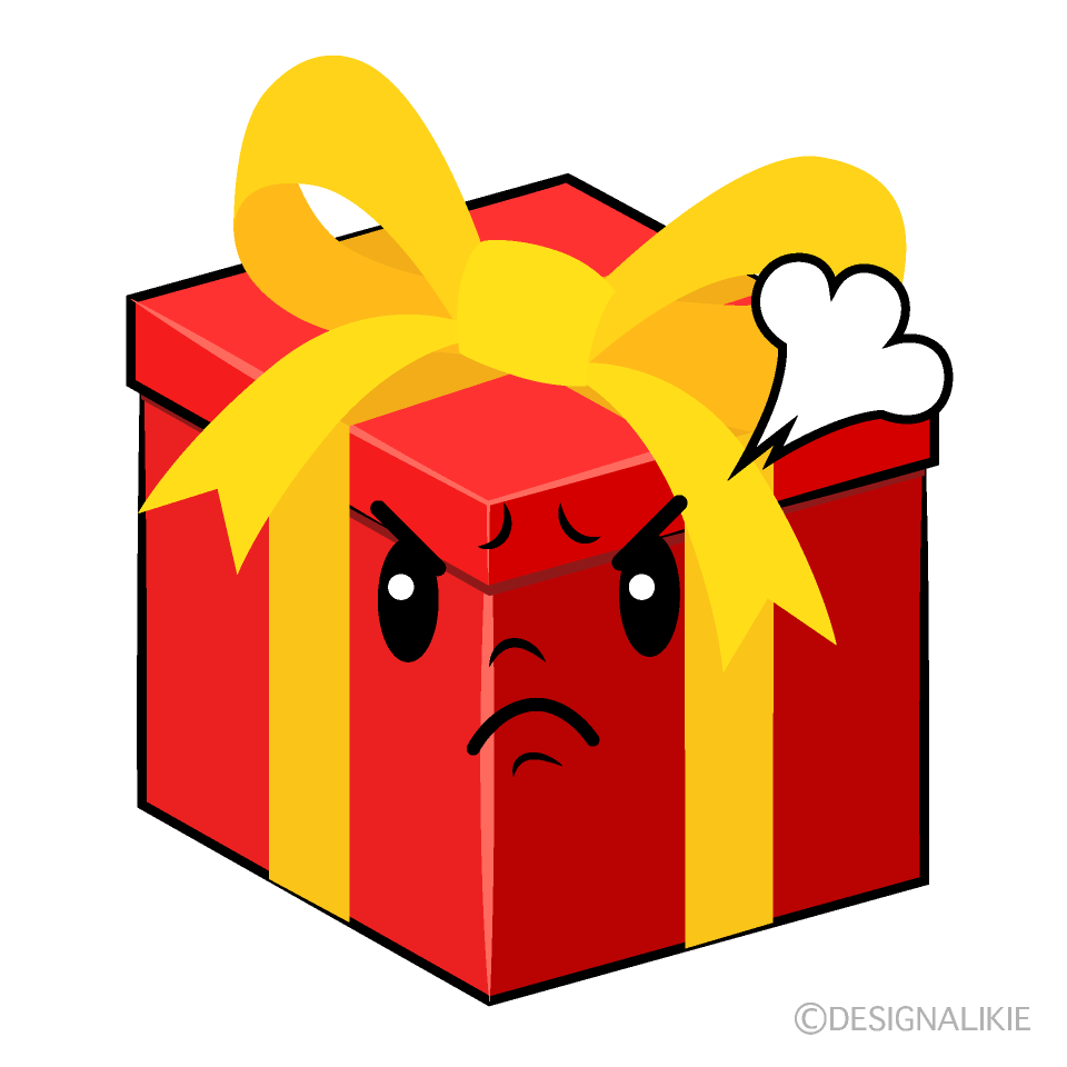 Cute Angry Gift Box Clipart