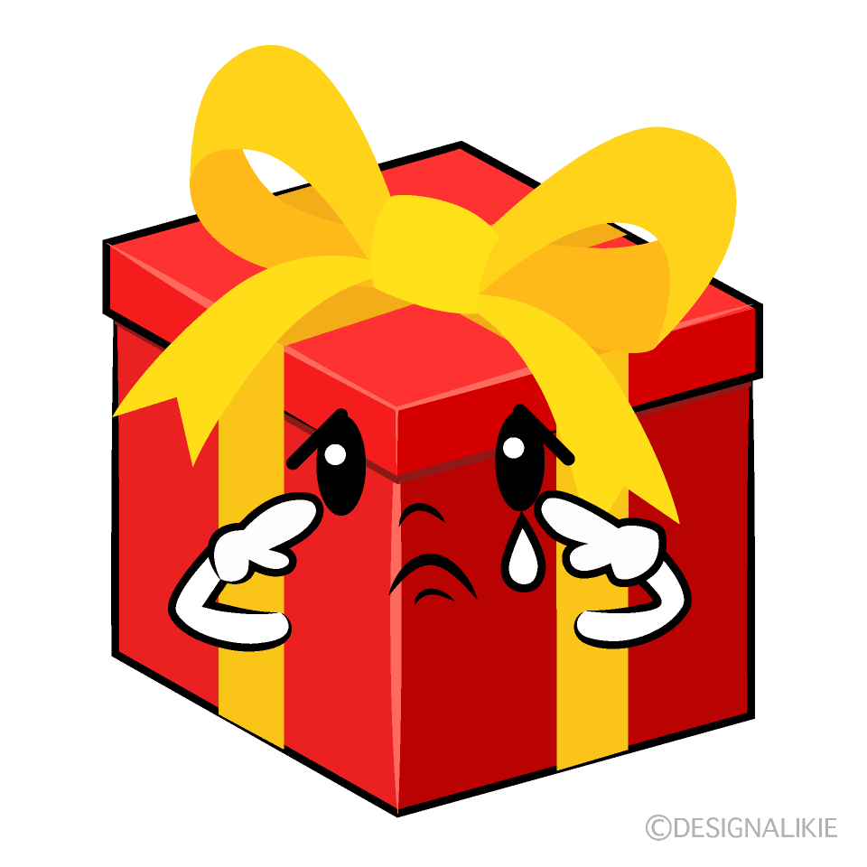 かわいい悲しいプレゼント箱イラスト
