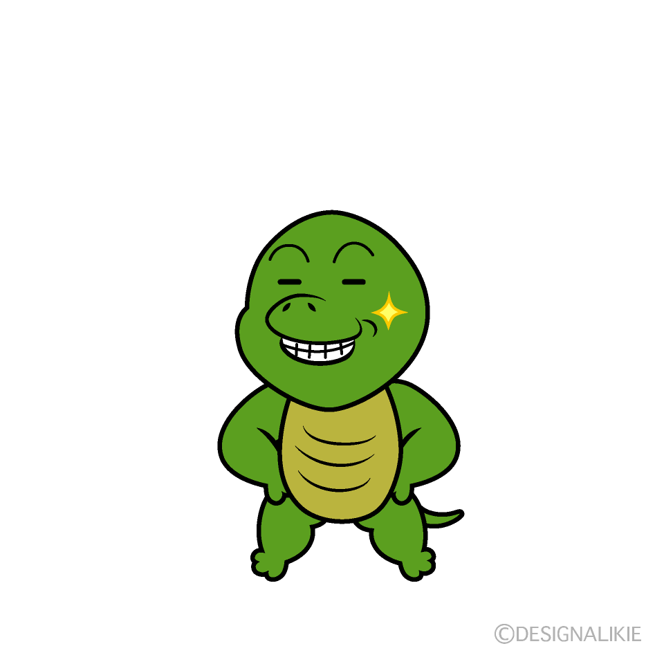 かわいいニヤリとするカメイラスト