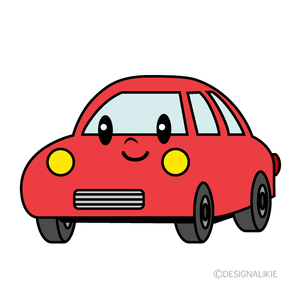 かわいい赤い車イラスト