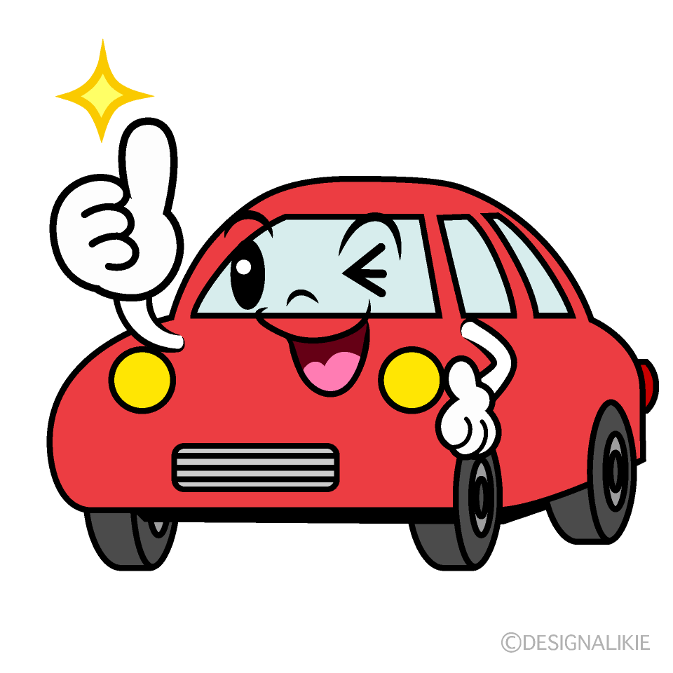 かわいいいいね！の赤い車イラスト