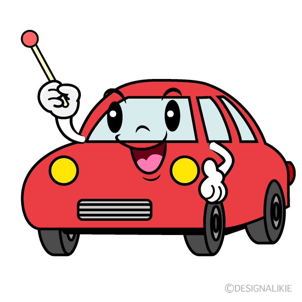 かわいい話す赤い車イラスト