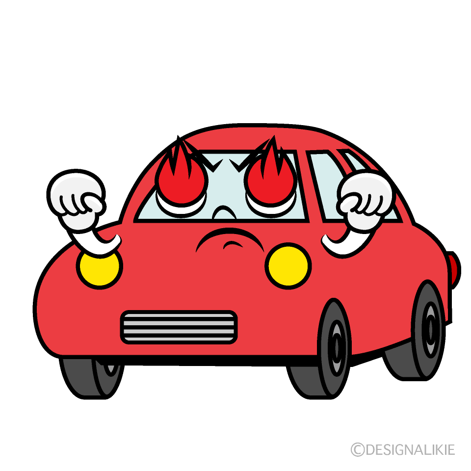 かわいい熱意の赤い車イラスト