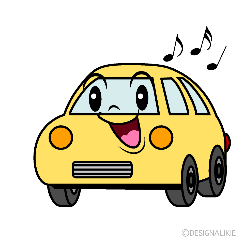 かわいい歌う軽自動車イラスト