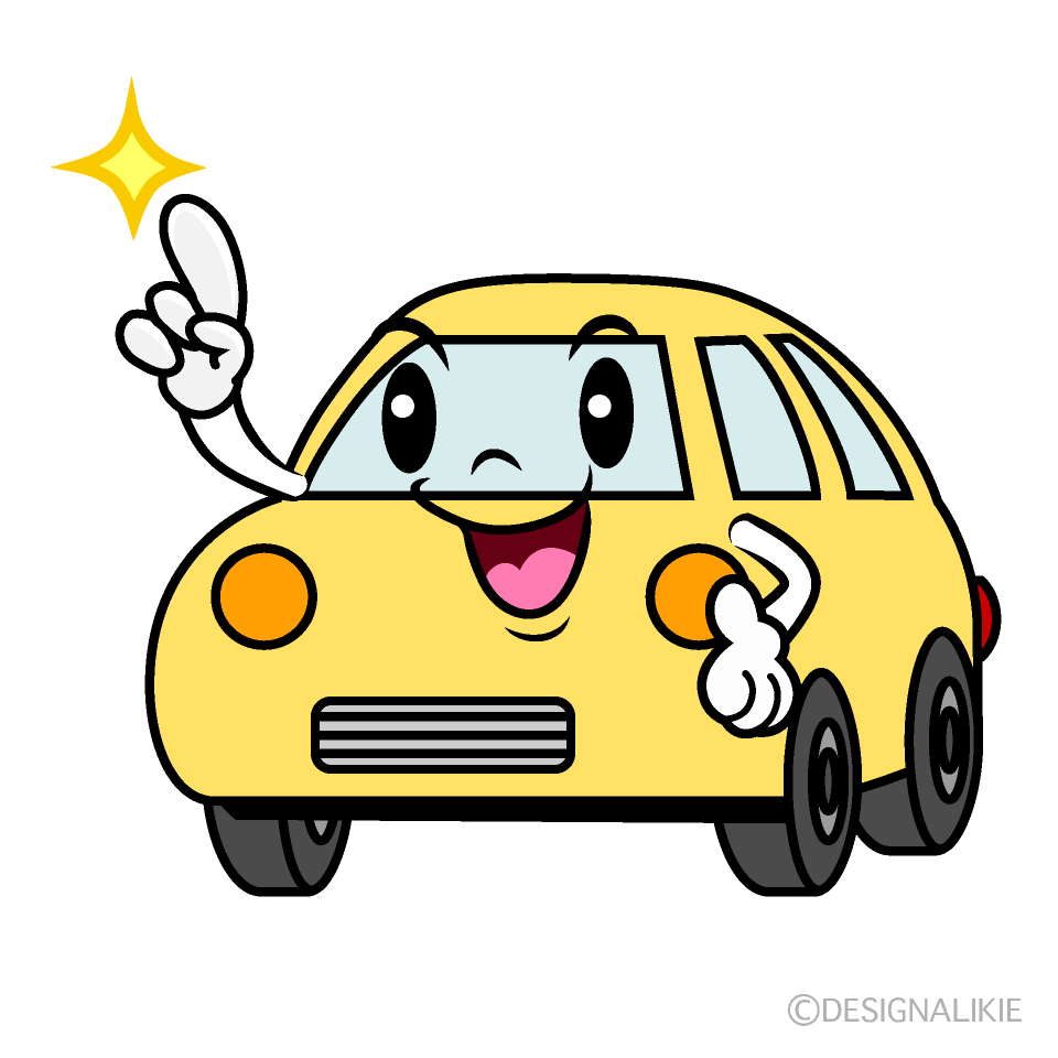 かわいい指差す軽自動車イラスト