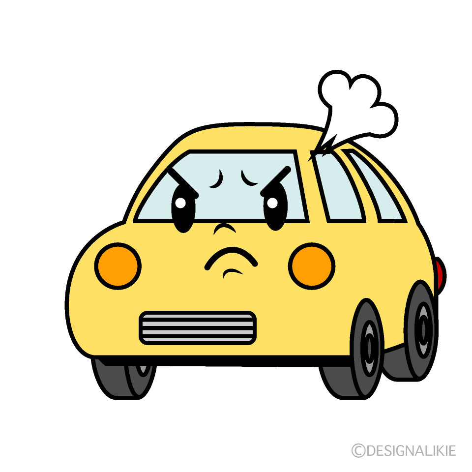 かわいい怒る軽自動車イラスト