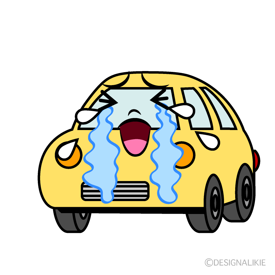 かわいい泣く軽自動車イラスト