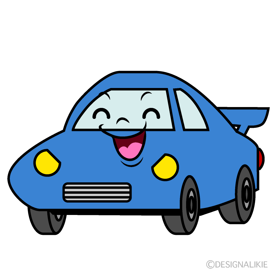 かわいい笑顔のスポーツカーイラスト