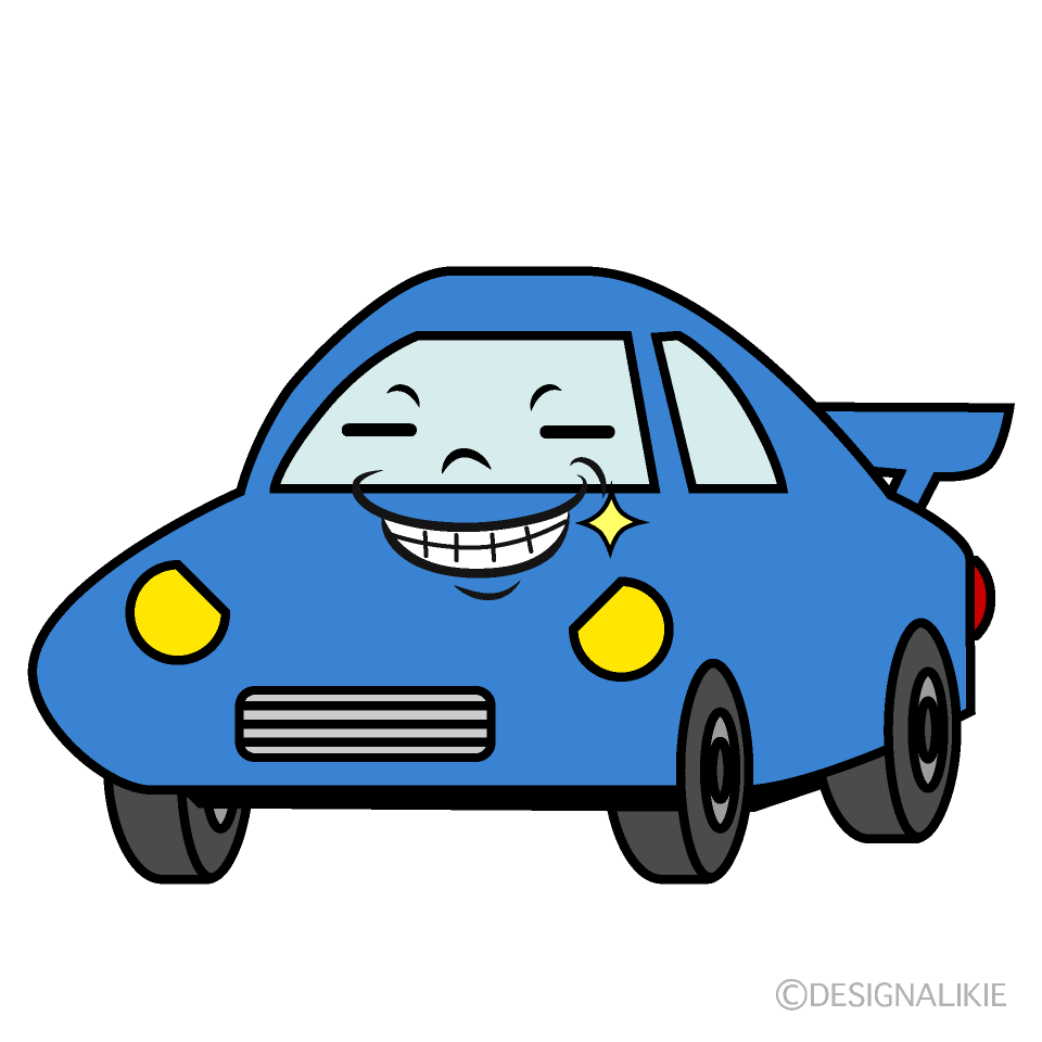 かわいいニヤリのスポーツカーイラスト
