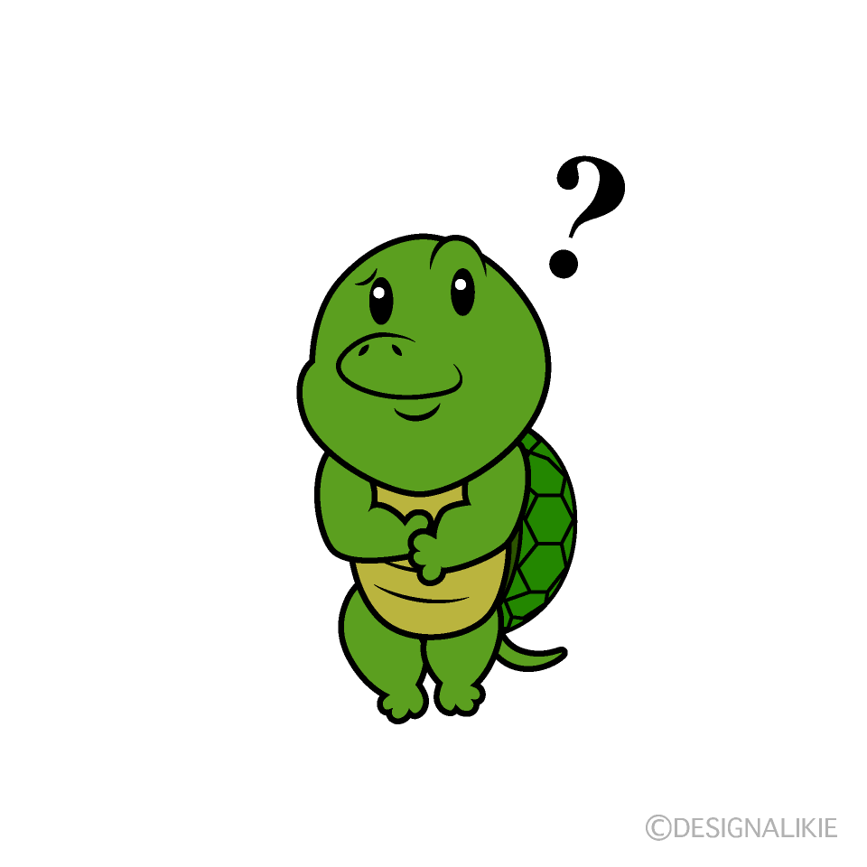 かわいい考えるカメイラスト