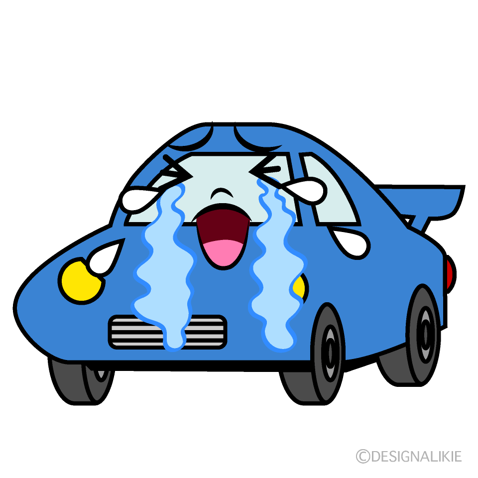 かわいい泣くスポーツカーイラスト