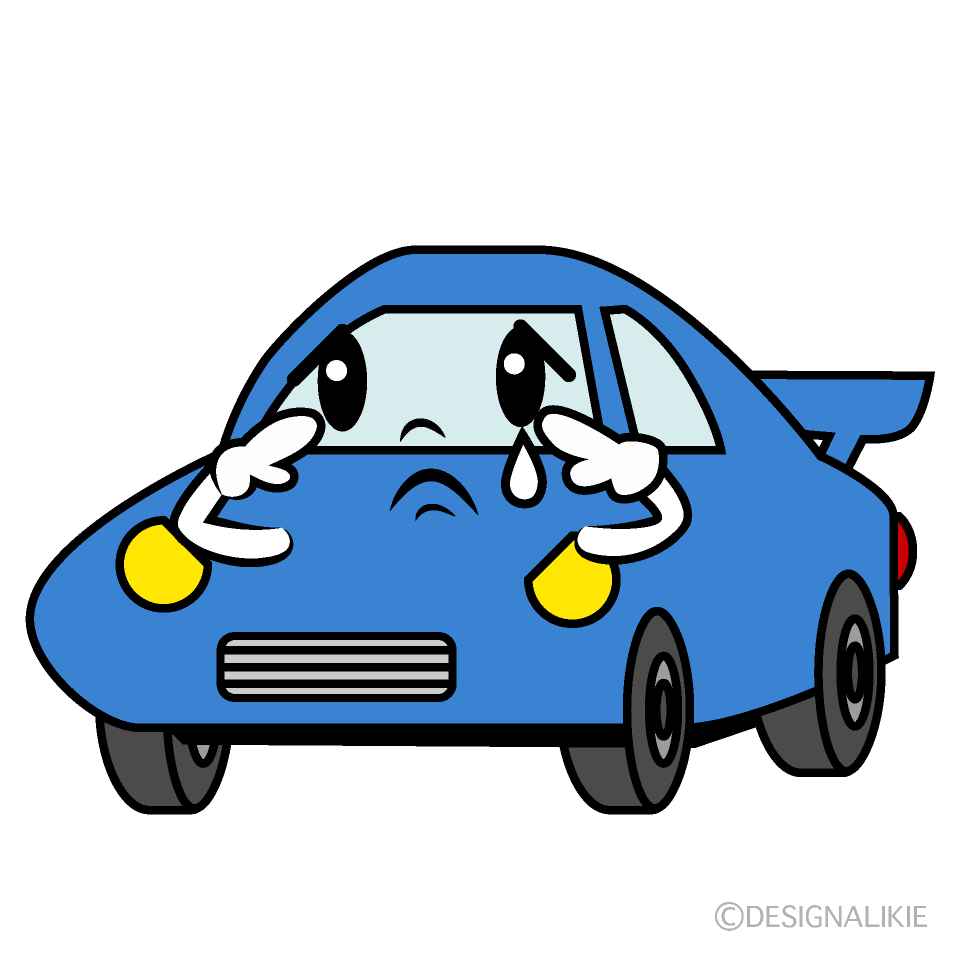 かわいい悲しいスポーツカーイラスト