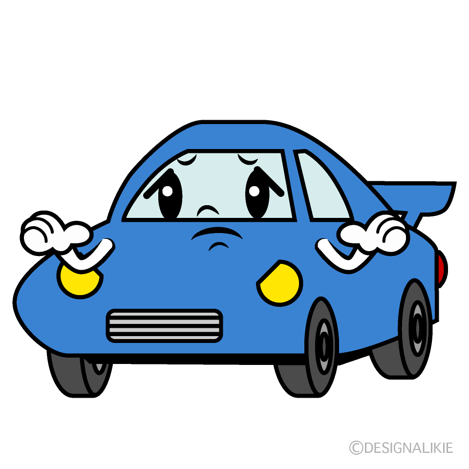 かわいい困るスポーツカーイラスト