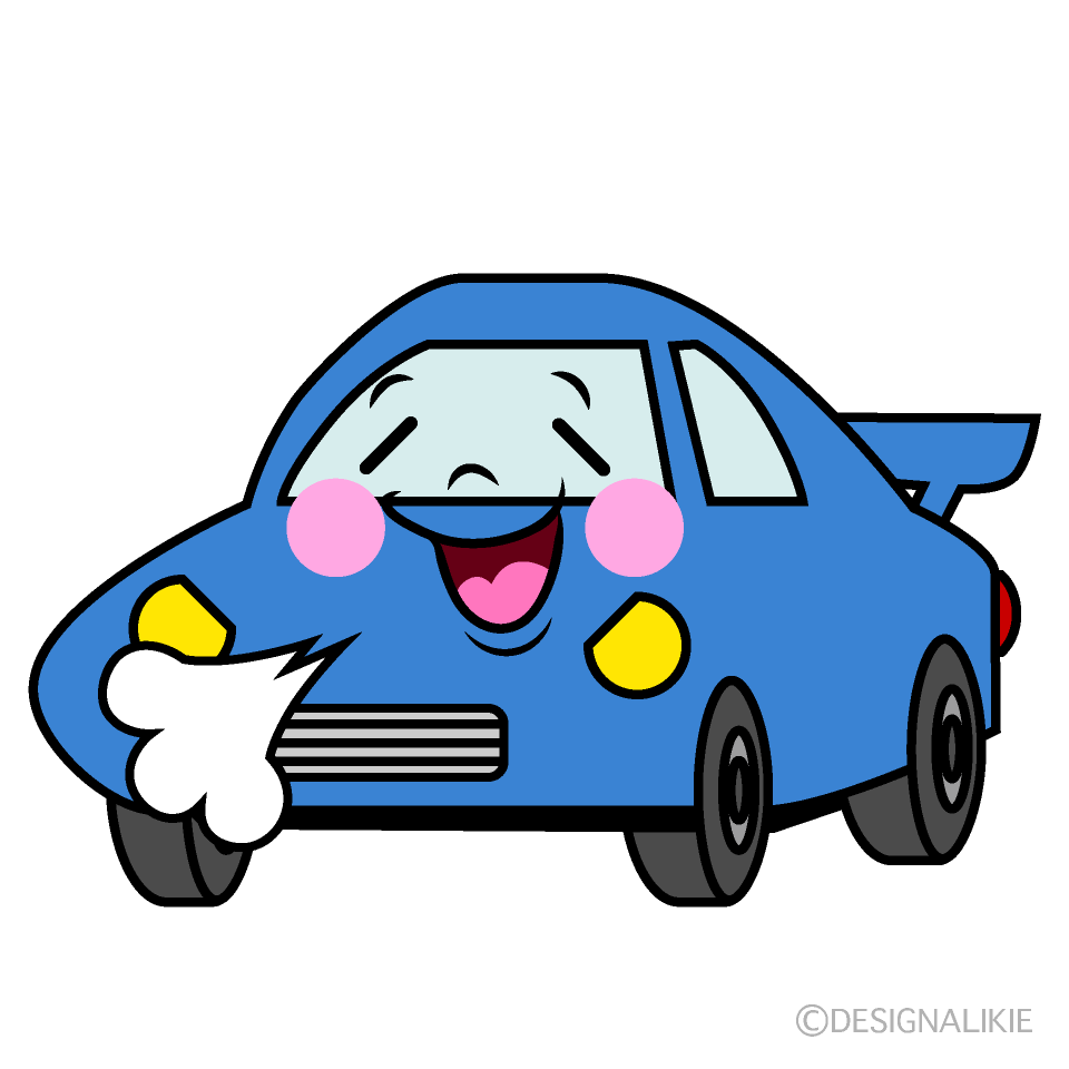 かわいいリラックスするスポーツカーイラスト