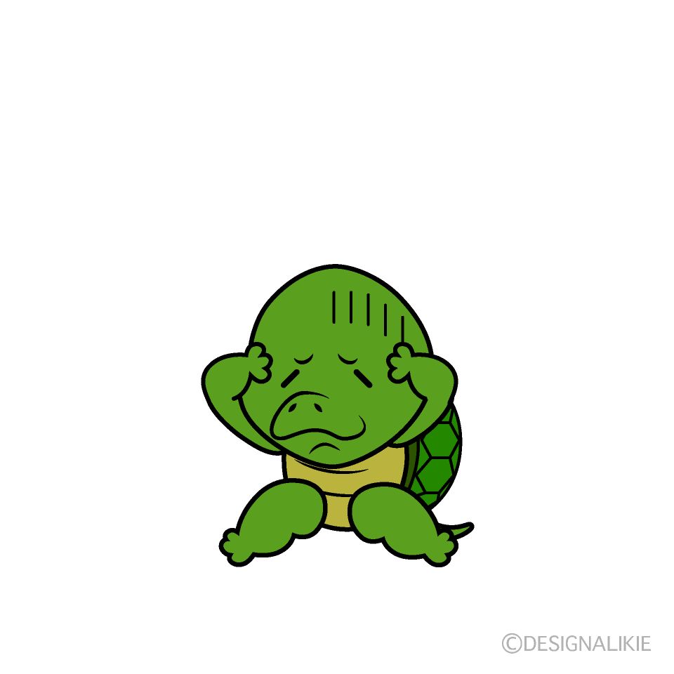 Cute Depressed Turtle Clipart