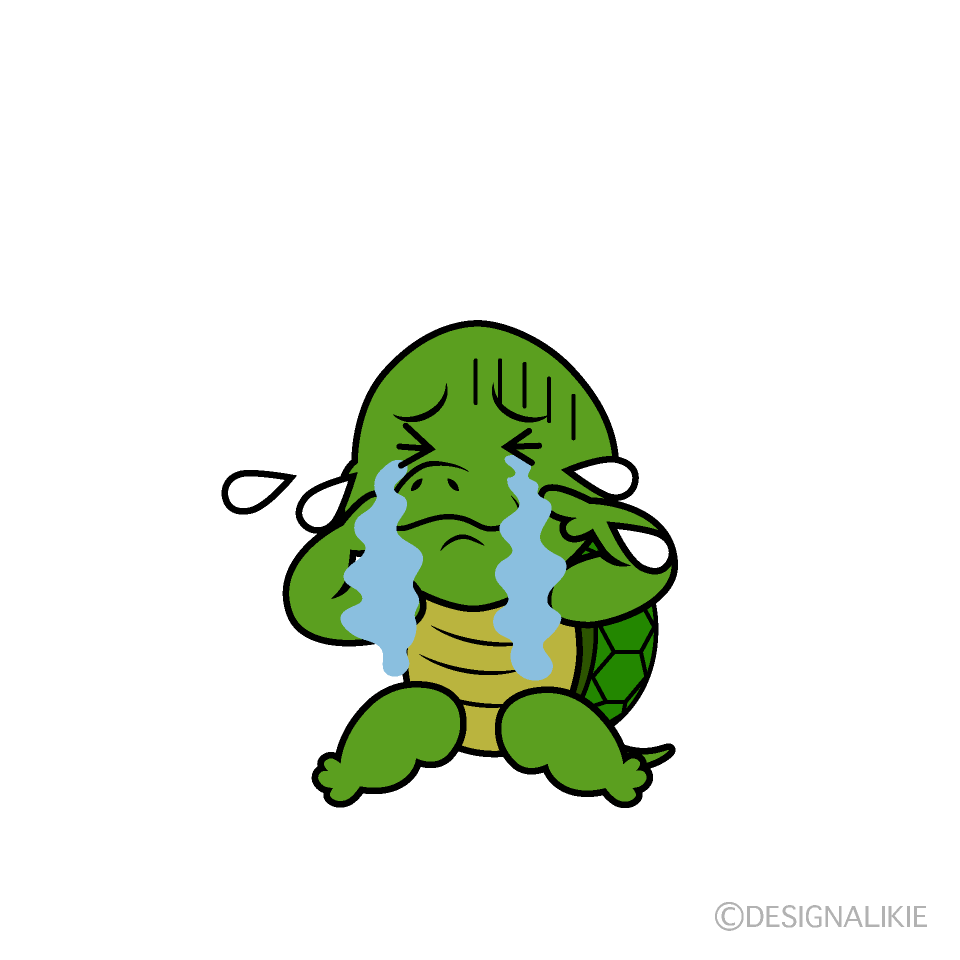 かわいい泣くカメイラスト